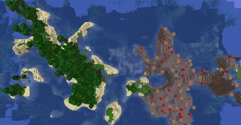 Jungle and Mushroom Islands Seed for Minecraft 1.15.2