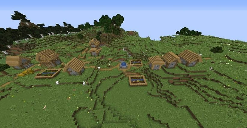 Three Villages Near Winter Biome Seed Screenshot