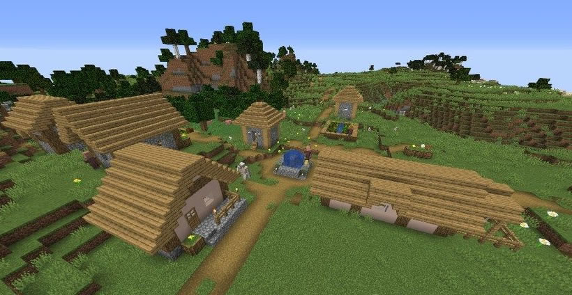 Village With A Huge Cave Seed Screenshot