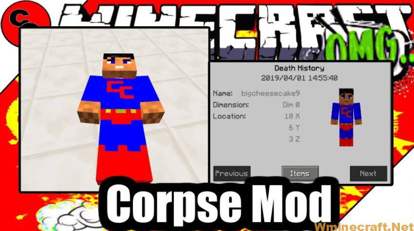 Corpse Mod 1 16 5 1 12 2 Retrieve Items From Dead Bodies World Minecraft