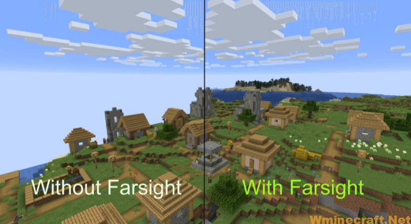 Farsight Mod 1.118.1, 1.17.1: See Much Further in Your Chunks